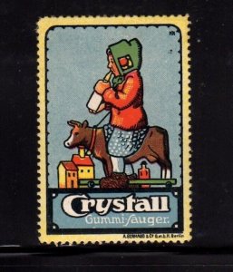 German Advertising - Crystall Brand Baby Bottle Rubber Nipple, Girl & Cow