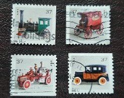 US Scott # 3642-3645; Four used 37c toys, booklet from 2002; VF centering