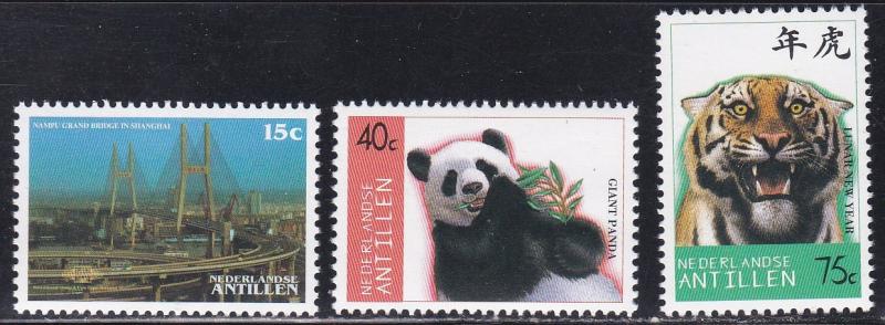 Netherlands Antilles # 815-817, Panda -Tiger- Ship, NH, 1/2 Cat