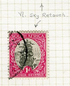 SOUTH AFRICA; 1940s early Pictorial issue fine used 1d. Minor PLATE FLAW