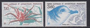 Fr. Southern Antarctic Terr., # 143-144, Birds, NH 1/2 Cat