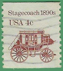 #1898a 4c Stagecoach 1890s Coil Single 1982 Used