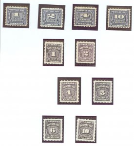 Canada #J11-J20 Unused Single (Complete Set)