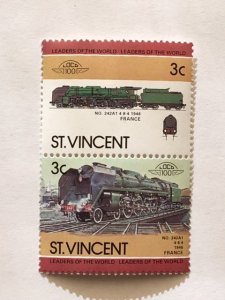 St. Vincent – 1984 – Double “Train” Stamp – SC# 749 – MNH