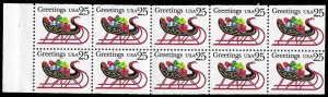 PCBstamps  US #2429a BK Pane $2.50(10x25c)Christmas Sleigh, MNH, (6)