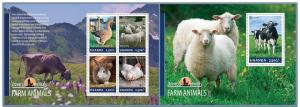 UGANDA 2014 2 SHEETS ugn14210ab FARM ANIMALS 