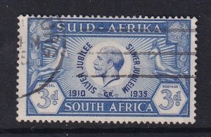 South Africa   #70b  used 1935  Afrikaans top  George V and springboks 3p