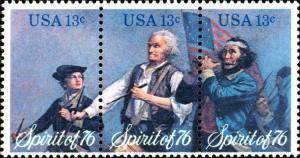 1976 13c The Spirit of '76, Strip of 3 Scott 1629-31 Mint F/VF NH 