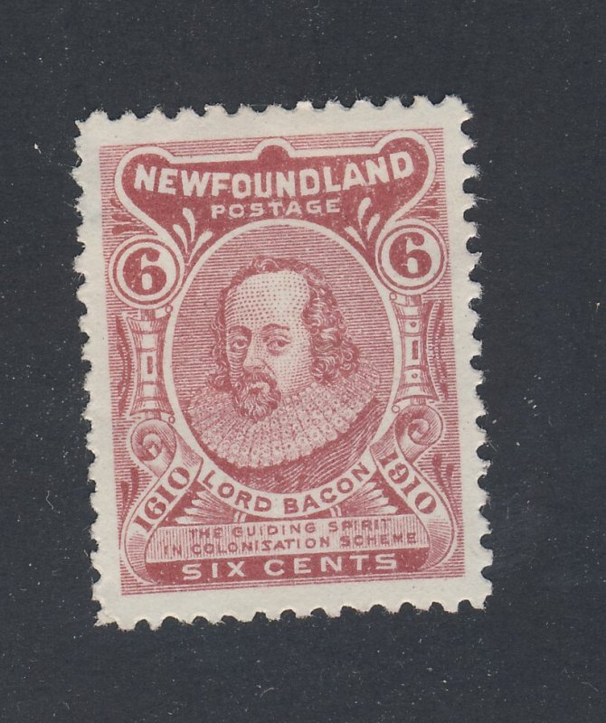 Newfoundland Mint Stamp; #92-6c Lord Bacon backwards Z (S) Guide Value = $140.00