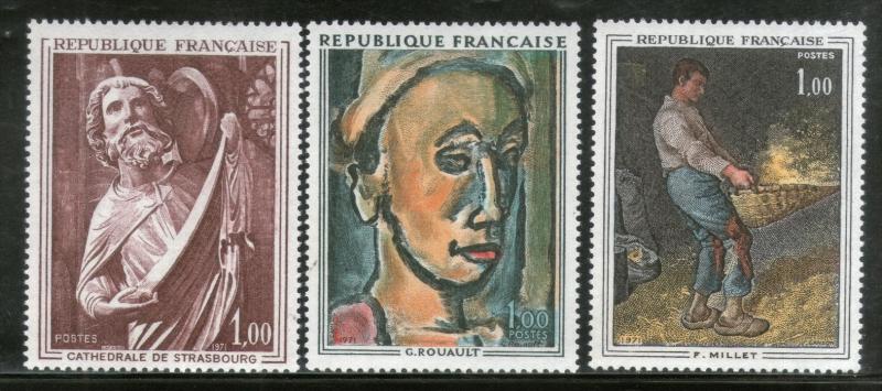 France 1967 French Paintings Art Sculpture by Rouault Millet Sc 1295-7 MNH #4155