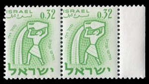 Israel #217a (Bale 238a) Cat$100+, 1965 30a on 32a, surcharge omitted, horizo...