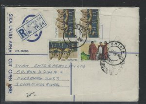 SOUTH AFRICA TRANSKEI COVER (PP2412B) 1985 RLE 20C DANCERSX3+7C SENT TO JO'BURG 