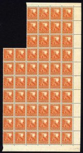 New Zealand SG580 2d Orange Multiple Wmk Line Perf 14 x 13.5 Block of 54