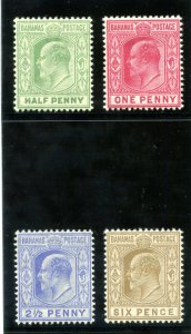 Bahamas 1906 KEVII set complete MLH. SG 71-74. Sc 44-47. 