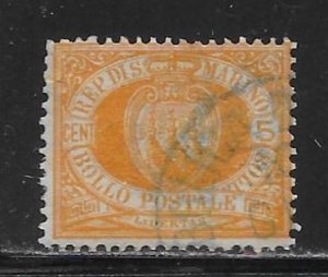 San Marino 4 5c Coat of Arms single Used 2021 Scott c.v. $50