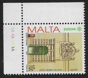 Malta #749 10c Europa - Post Office - Auberge d'Italie, Valletta ~ MNH