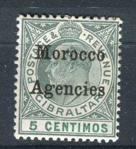 MOROCCO AGENCIES; Early 1900s classic Ed VII Optd. issue Mint hinged 5c. value