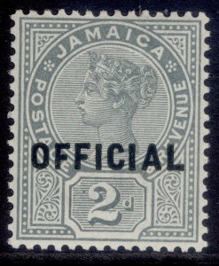 JAMAICA QV SG O5, 2d grey, LH MINT. Cat £32.