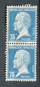 FRANCE; 1924 early Pasteur issue MINT MNH 75c. Pair