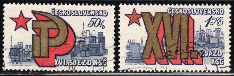 Czechoslovakia # 2360-61 ~ Complete Set 2 ~ CTO, NH, 50h Soft UL Perf  ~ cv .40