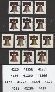 Forever Liberty Bell Complete Set of 13 Issues MNH #4125/4437