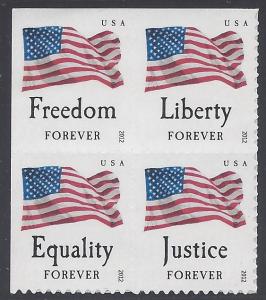 #4706-4709 (45c Forever) Four Flags ATM Block of 4 2012 M...