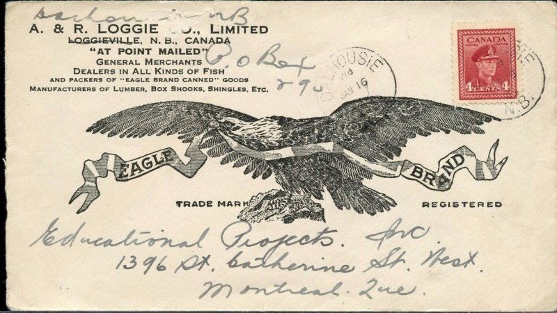 Loggie large EAGLE WAr Issue advertising  cover  Canada