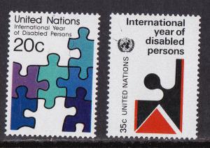 UN - NY # 344-345, Year of the Disabled, MNH, 1/2 Cat.