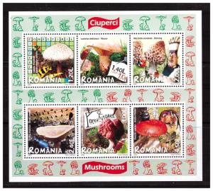 ROMANIA 2008 Mushrooms MS MNH
