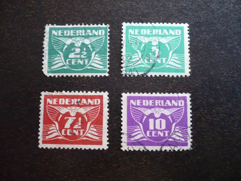 Stamps - Netherlands - Scott# 243a-243g - Used Part Set of 4 Stamps