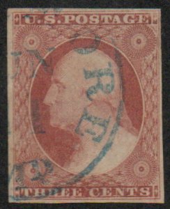 USA #11 VF/XF, blue town cancel, neat piece! SELECT! REG PRICE $ 17.5