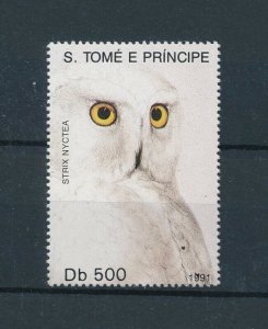 [105182] Sao Tome & Principe 1991 Birds vögel oiseaux owl From sheet MNH
