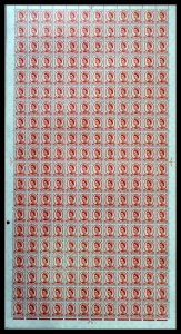 1958-1965 4½d Multi Crown Full Sheet - 8 No Dot With Phantom Frame Flaw MNH