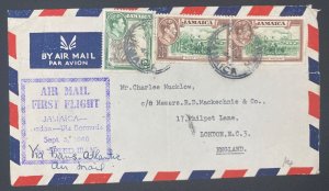 1946 Kingston Jamaica First Flight Airmail Cover FFC To London England