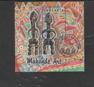 TANZANIA #985H  1992  MANKONDE ART     MINT VF NH  O.G CTO S/S