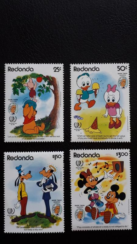 Disney - Redonda 1985. - Mark Twain ** MNH complete set