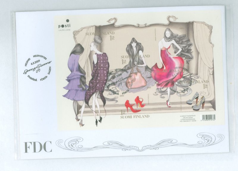 Finland 1339 2009 women's fashion sheet on cacheted, unaddressed cover