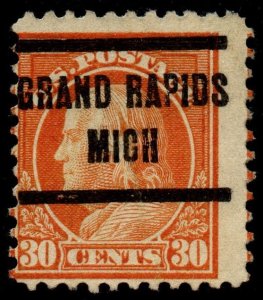 U.S. Scott #516: 1917 30¢ Benjamin Franklin, Used, Ave., Grand Rapids precancel