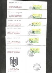 GERMANY, DISTRIBUTOR STAMPS FDC SET OF 14 COVERS	