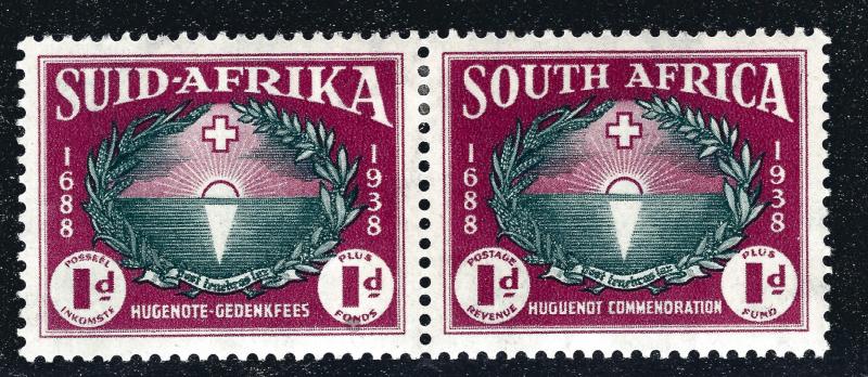 South Africa Sc #B10 pair 1d MLH VF Cat $10.50