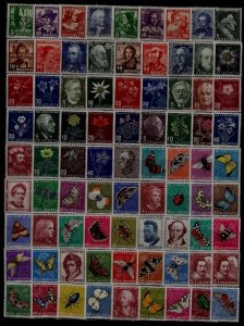 Switzerland B69/271 MNH lot Pro Juventute/ Flowers/Butterflies SCV140.50