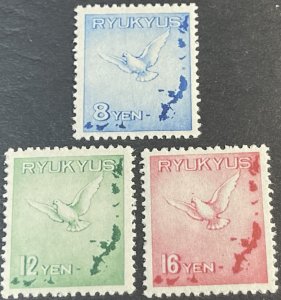 RYUKYU ISLANDS # C1-C3-MINT/NEVER HINGED--COMPLETE SET--AIR-MAIL--1950(LOTB)