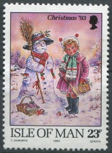 Isle of Man Sc#573 Used, 23p multi, Christmas 1993: Children during the Chris...