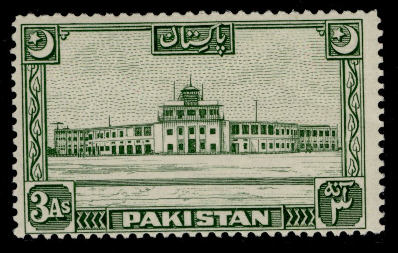 PAKISTAN GVI SG47, 3a green, M MINT. Cat £16.