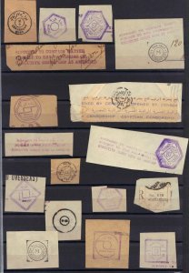 EGYPT 1890-1950 SPECIALIZED COLL OF 26 DIF CENSOR MARKING & LABELS USED BY EGYPT