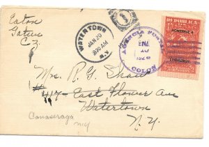 Panama Commercial Cover 1/10/1928 w/ Lindbergh stamp #256