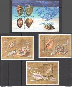 L0766 Maldives Seashells Fish & Marine Life Fauna 1Kb+3Bl Mnh