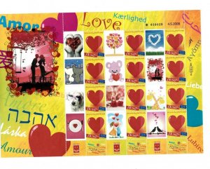 ISRAEL 2009 - MY OWN STAMPS - Love Stamps - Sheet of 12 Stamps MNH