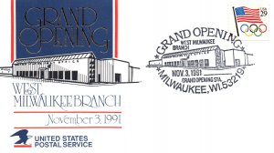 US USPS Grand Opening West Milwaukee Brach 1991 Cover