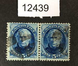 MOMEN: US STAMPS # 185 PAIR USED LOT #12439